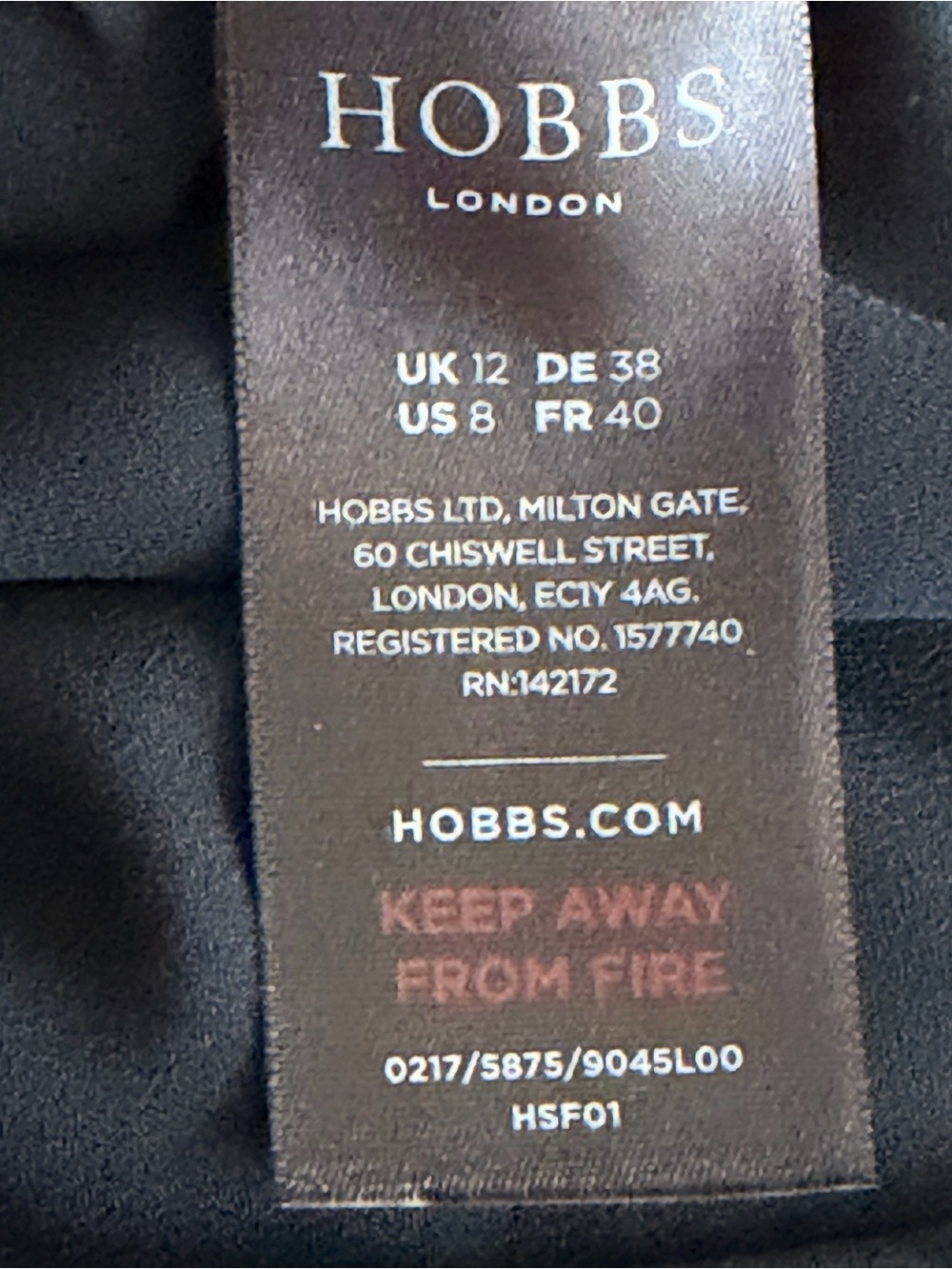Hobbs London Black Dress with Red Floral Detail - Picture 4 of 5